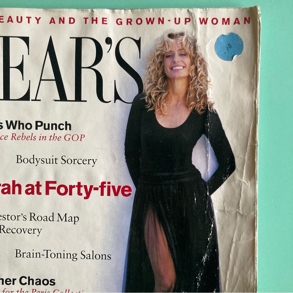 Farrah Fawcett On The Cover LEAR'S Magazine 1992 August Heavily Creased Wrinkled - Picture 3 of 8